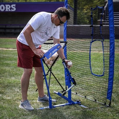 Portable Blue Flame Pitching Machine - Manual & Lightweight | eBay