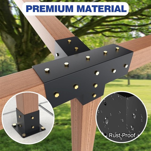 Pergola Bausatz schräge Dachhalterung Set Wandhalterung Metallbeschläge 4x4 Zoll - Bild 7 von 9
