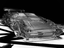 LAMBORGHINI COUNTACH GRANDE AUTO IN CRISTALLO - Lunghezza 7”