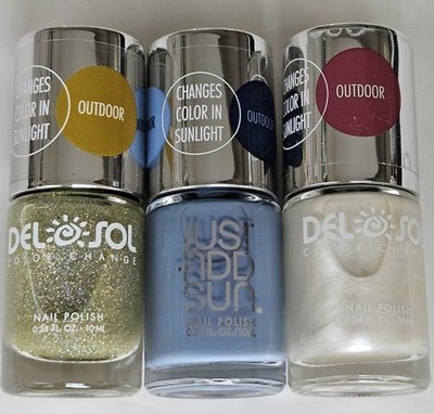 Set Of 3 Del Sol Color Changing Nail Polish