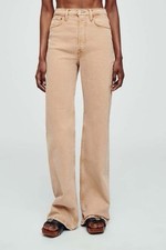 NWT RE/DONE 70s Ultra High Rise Wide Leg Jeans in Washed Khaki