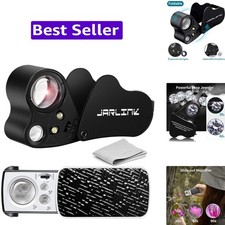 2 Pack Jewelers Loupe, 30X 60X 90X Illuminated Jewelers Eye Magnifier and Mag...