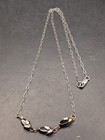 🔥 10K BLACK HILLS GOLD Onyx BAR PENDANT STERLING SILVER CHAIN NECKLACE SIGNED — photo 7