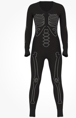 New Victorias Secret PINK Pajamas One Piece (XXL) Skeleton Bling Halloween NWT