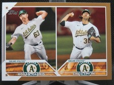 HOGAN HARRIS CHAD SMITH 2023 TOPPS UPDATE ROOKIE COMBOS GOLD SP #D 67/2023 A'S