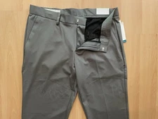 Perry Ellis Portfolio 34X32 Charcoal Grey Dress Pants Slim Fit Nylon Stretch NWT