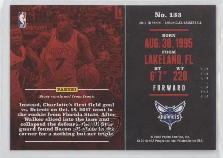 2017-18 Panini Chronicles Rookies Blue /199 Dwayne Bacon #133 Rookie RC - Image 2 of 2