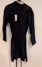 Uniqlo Long Sleeve Shirt Dress, Large, NWT, Navy, Pockets