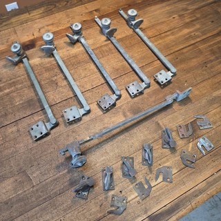 Antique 1890s SOLID BRASS 12" Casement Window Bracket Stays • Lot of 6 ☆USA