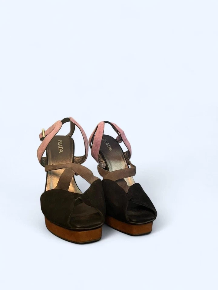 Tacones Prada Camascio tricolor con tiras EU 39 precio de venta sugerido por el fabricante $595 Foto 2 de 4