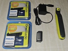 Original Philips OneBlade Hybrid Electric Trimmer Shaver w/ Blade Charger QP2520