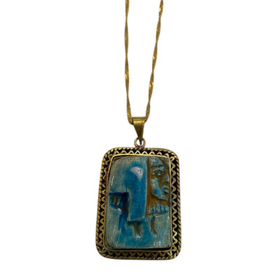Altägyptischer König Anhänger aus Stein, König mächtiges Amulett
