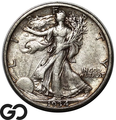 1934-S Walking Liberty Half Dollar, Choice XF Tougher Date