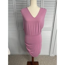 Nine West sleeveless light purple scrunched bodycon dress women's size medium 