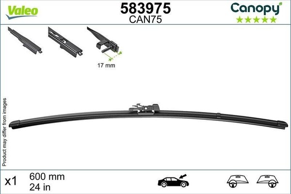 Valeo Scheibenwischer Wischblatt WischerbläTter Canopy Beifahrerseitig 583975-image