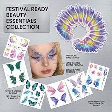 Fairy Butterfly Temporary Tattoo Stickers Waterproof Body Art Festival Makeup