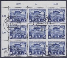 Briefmarken DDR Mi Nr. 448 a Fr&uuml;hjahrsmesse 1955 Plattenfehler N-Bog f12  gest