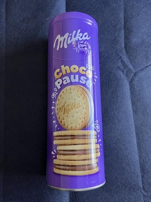 Milka Choco Pause Dose Keksdose Blechdose mit Deckel, Höhe 21,2 cm x 7,3 cm