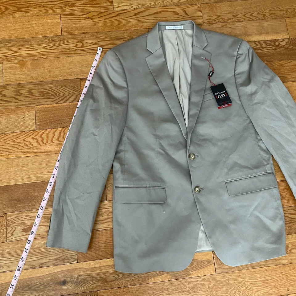 Van Heusen Mens Flex Blazer Taupe Slim Fit All Over Stretch Business 42R NWT - Image 2 of 4