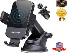 Wireless Car Charger, 15W Fast Charging Auto Clamping Car Charger Phone Mount...