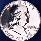 1958 Franklin Silver Half Dollar Ch Proof