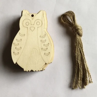 10pcs owl hölzerne Anhänger Walltür Home Party Hängende Ornament Owl Ornamente - Bild 1 von 4