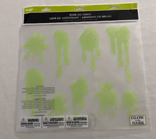 Glow in the Dark HALLOWEEN Window Gel Clings 9 pc Dripping Blood  