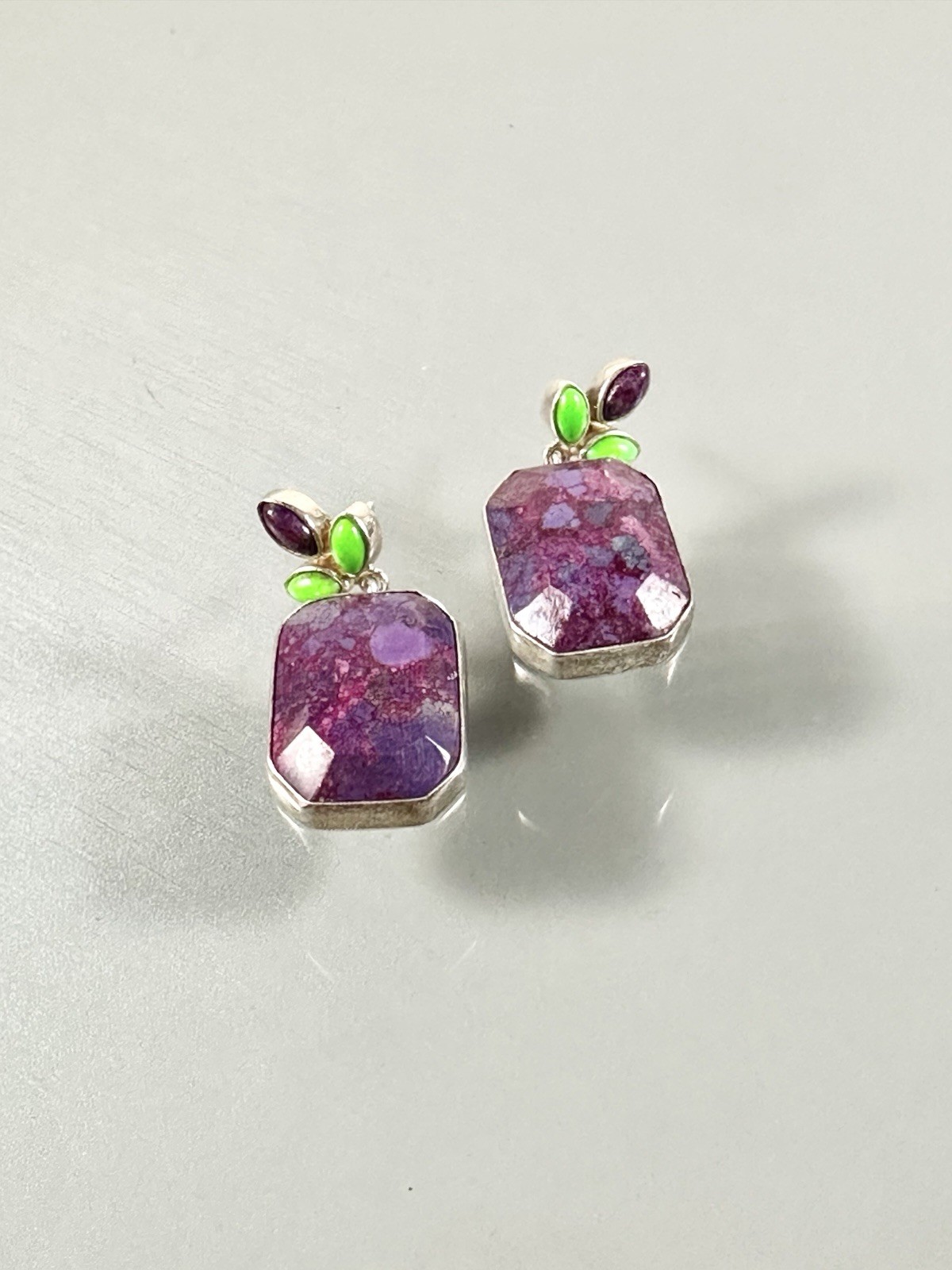 Jay King DTR 925 Sterling Rectangular Purple Turq… - image 1