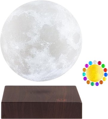 Magnetische schwebende Mondlampe 3D schwebend drehbar LED Nachtlicht 16 Farben Des