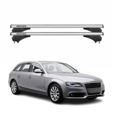 Menabo Dachträger Grundtäger für Audi A4 B8 Avant 2007-2015 Aluminium Silber 2x