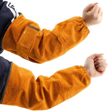 Leather Welding Sleeves Heat Resistant Arm Guards with Cotton Lining, 2PCS