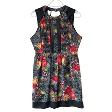 Astr The Label Dress - Black and Red Floral