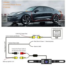Car Rear View Camera Reverse Backup Camera Night Vision License Plate Waterproof
