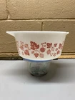 Pyrex White & Pink Gooseberry Casserole Bowl Dish 474-B 1.5 Quart No Lid Vintage