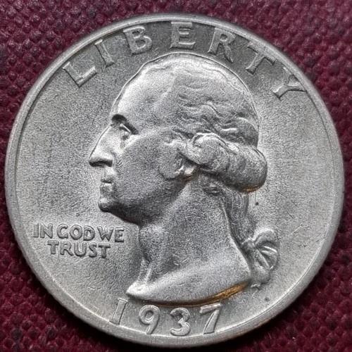 1937 D Washington Quarter 25c AU - UNC #98296