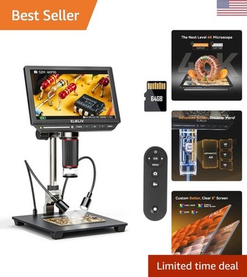 2000x Magnification LCD Microscope with Wide Color Gamut Display - 64G Storage