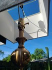 Pair WILDWOOD HERITAGE 34 Opus Buffet Metal Table Lamps Crystal Base Silk Shades — photo 6