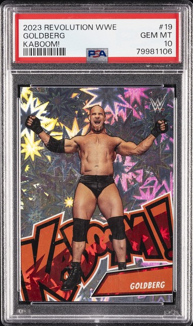 2023 PANINI REVOLUTION WWE KABOOM! #19 GOLDBERG PSA 10