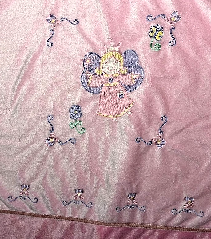 Manta bebé felpa hada rosa RN 123845 beige sherpa espalda ángel princesa niña Foto 4 de 4