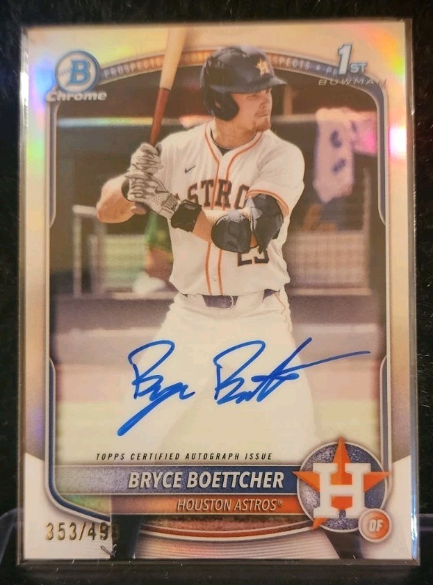 2025 Bowman Chrome Bryce Boettcher 1st Auto Refractor /499 Astros