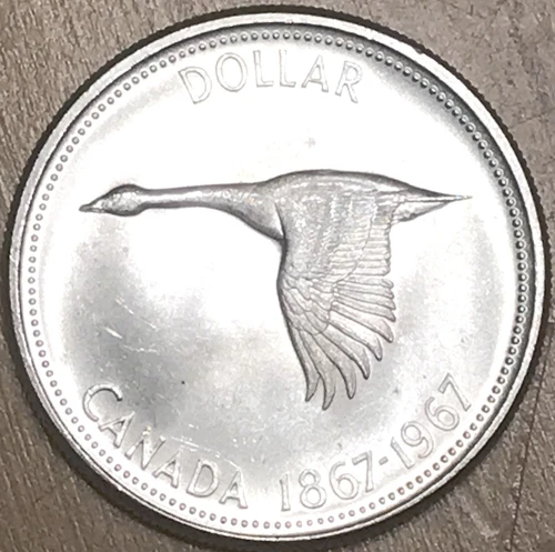 1967 Canada 1 Dollar Silver Coin - UNC