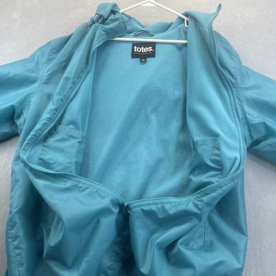 Totes Raincoat Parka Hooded Size XL Zip up Turquoise Long Pockets - Image 4 of 4