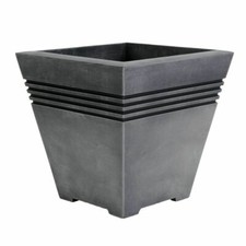Sankey Milano Tall Square Planter Plant Pot 32cm Pewter - GN705