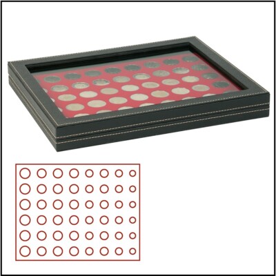 LINDNER 2367-2506E Nera M Plus Coin Case Hell Red 6x EURO-course-coins-sets