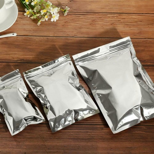 Klar Silber Aluminiumfolie Reißverschluss Taschen Mylar Lebensmittelbeutel Verpackung wiederverschließbar - Bild 3 von 14