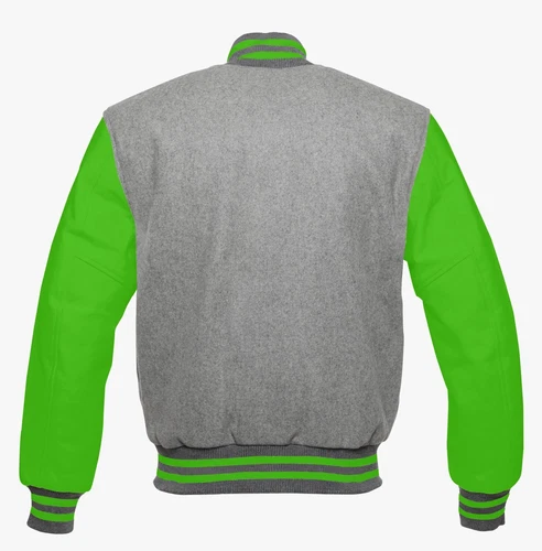 Letterman Style Vasity Jacket Men Wool Snap Closure Leather Sleeves image 22