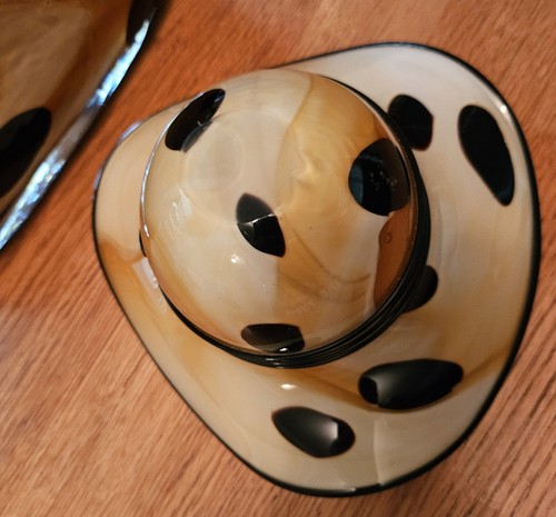 Vintage Murano Glass Art Coin Purse & Collectible Murano Glass Hat Dresser Set - Picture 5 of 13