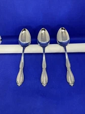 Oneida STRATHMORE Heritage Stainless Solid Serving Spoon Glossy Flatware Lot 3