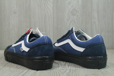 VANS POPCUSH SKATEBOARD SHOES BLUE SUEDE CANVAS LEATHER 