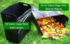 Bag Butler® Lawn & Leaf Trash Bag Holder Holds 30-42 Gal Bags Open. Made in USA